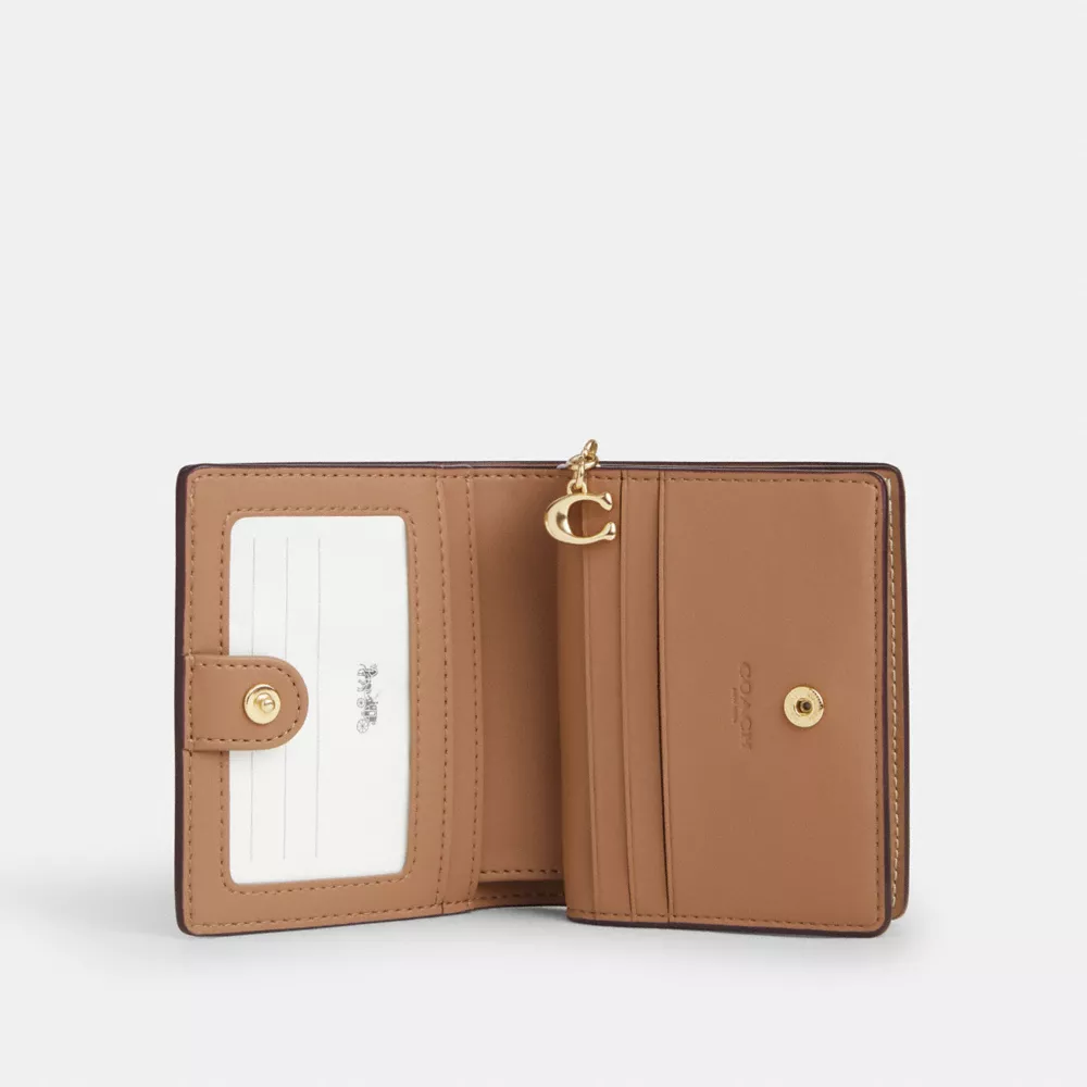 Snap Wallet In Signature Canvas With Lips Print