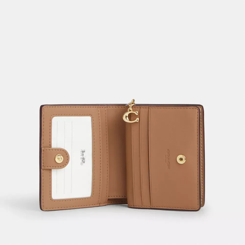 Snap Wallet In Signature Canvas With Lips Print