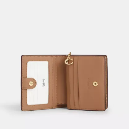 Snap Wallet In Signature Canvas With Lips Print