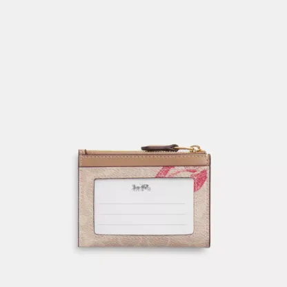 Mini Id Skinny Case In Signature Canvas With Lips Print