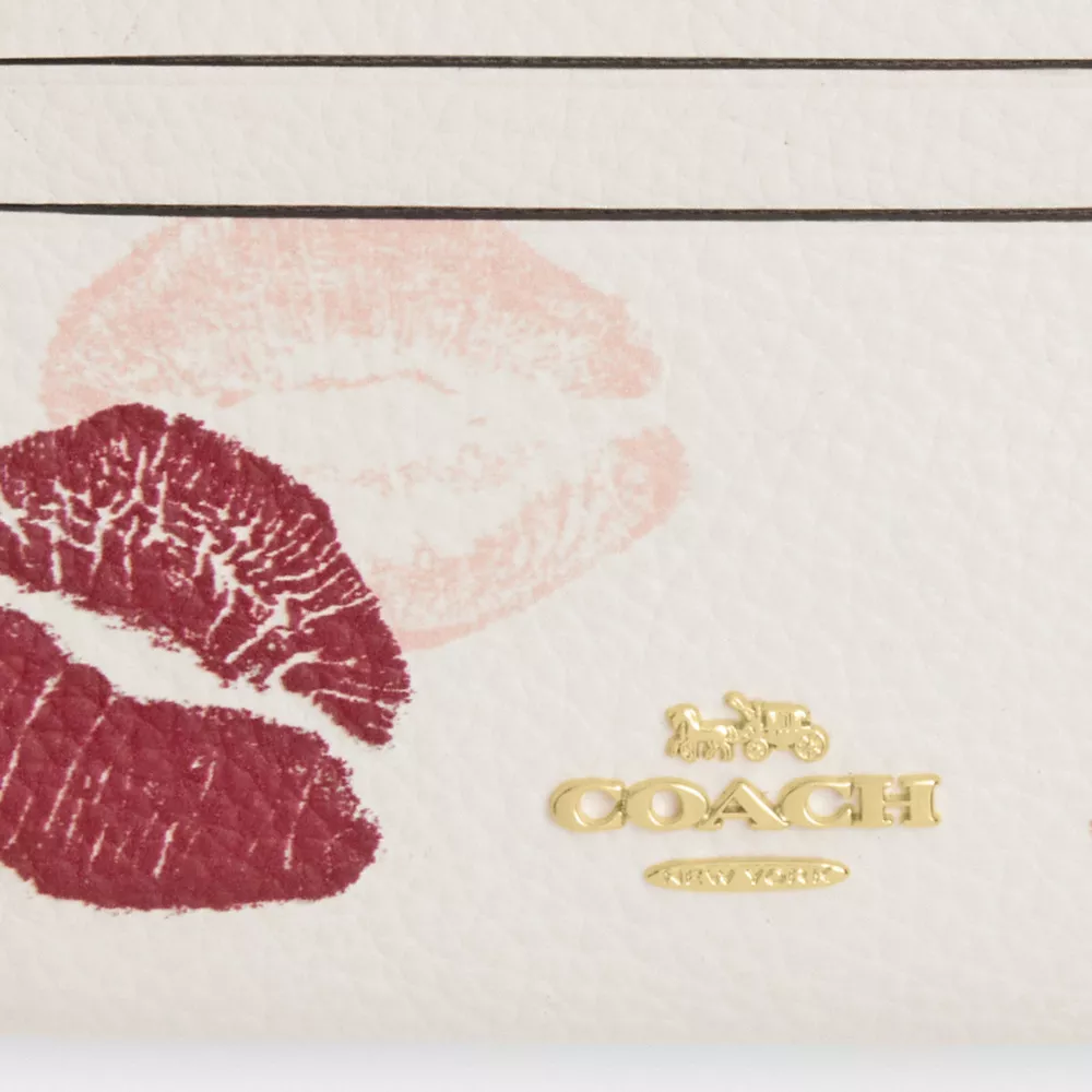 Mini Id Skinny Case With Lips Print