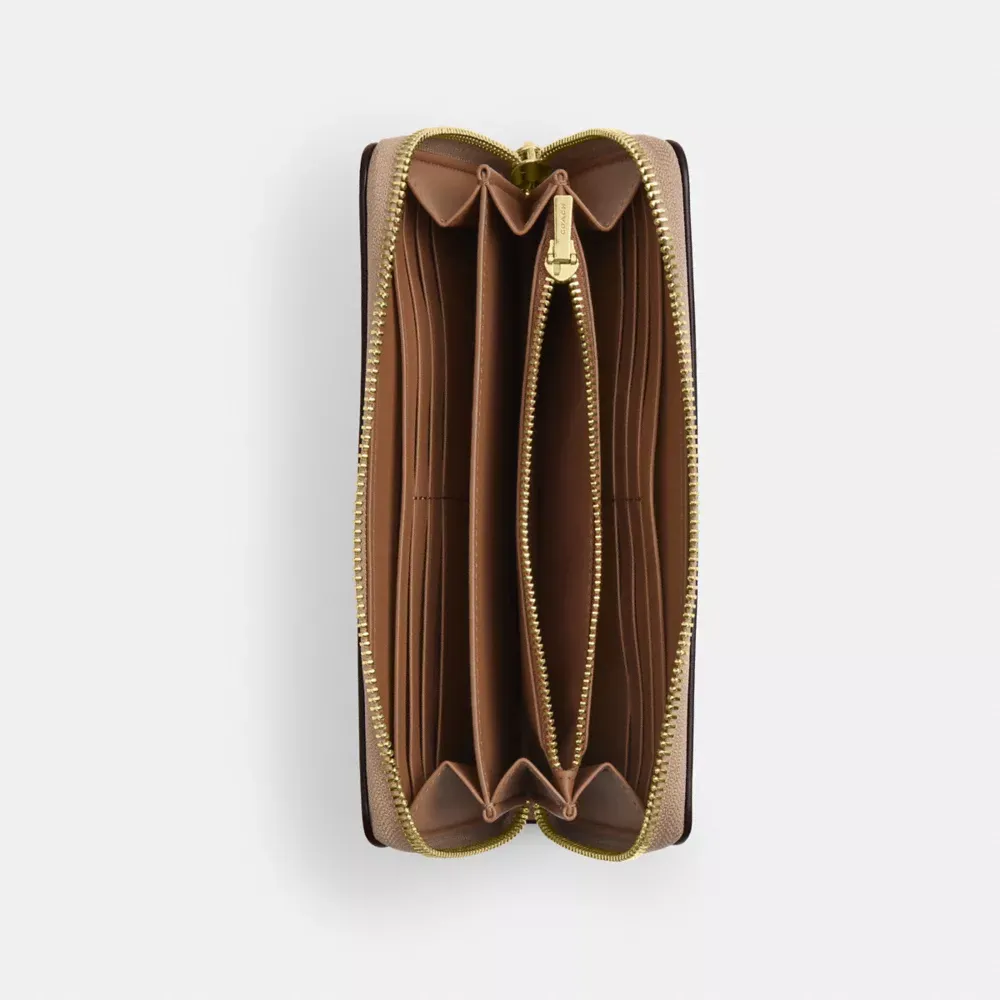 Long Zip Around Wallet In Signature Canvas With Lips Print