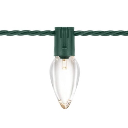 100 Count Warm White Steady Lit Super-Bright C9 LED Lights