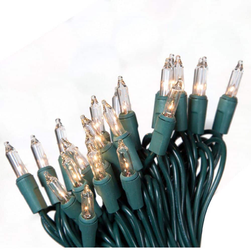 20 ft. 7.5 in. 100-Count Incandescent Clear Christmas Mini String Lights