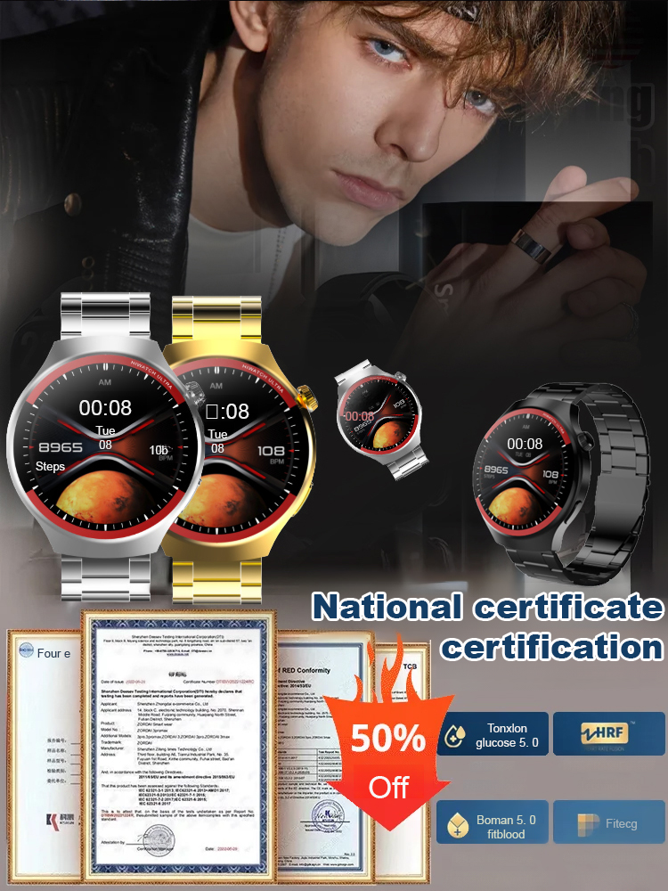 Chytrý zdravotní hodinky s neinvazivním měřením cukru a tlaku