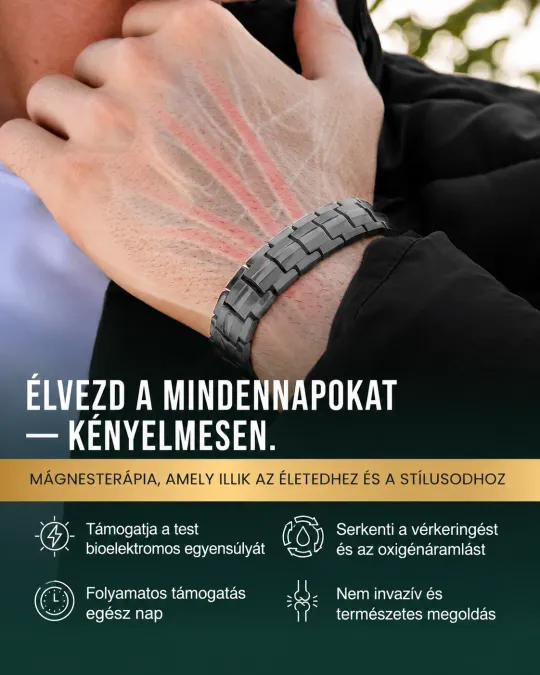 🧲 MagnetRX® prémium titán mágneses karkötő férfiaknak | 5× EllipseMAX mágnes, 5000 gauss | Szabadalmaztatott amerikai dizájn 🇺🇸 | Állítható hosszúság