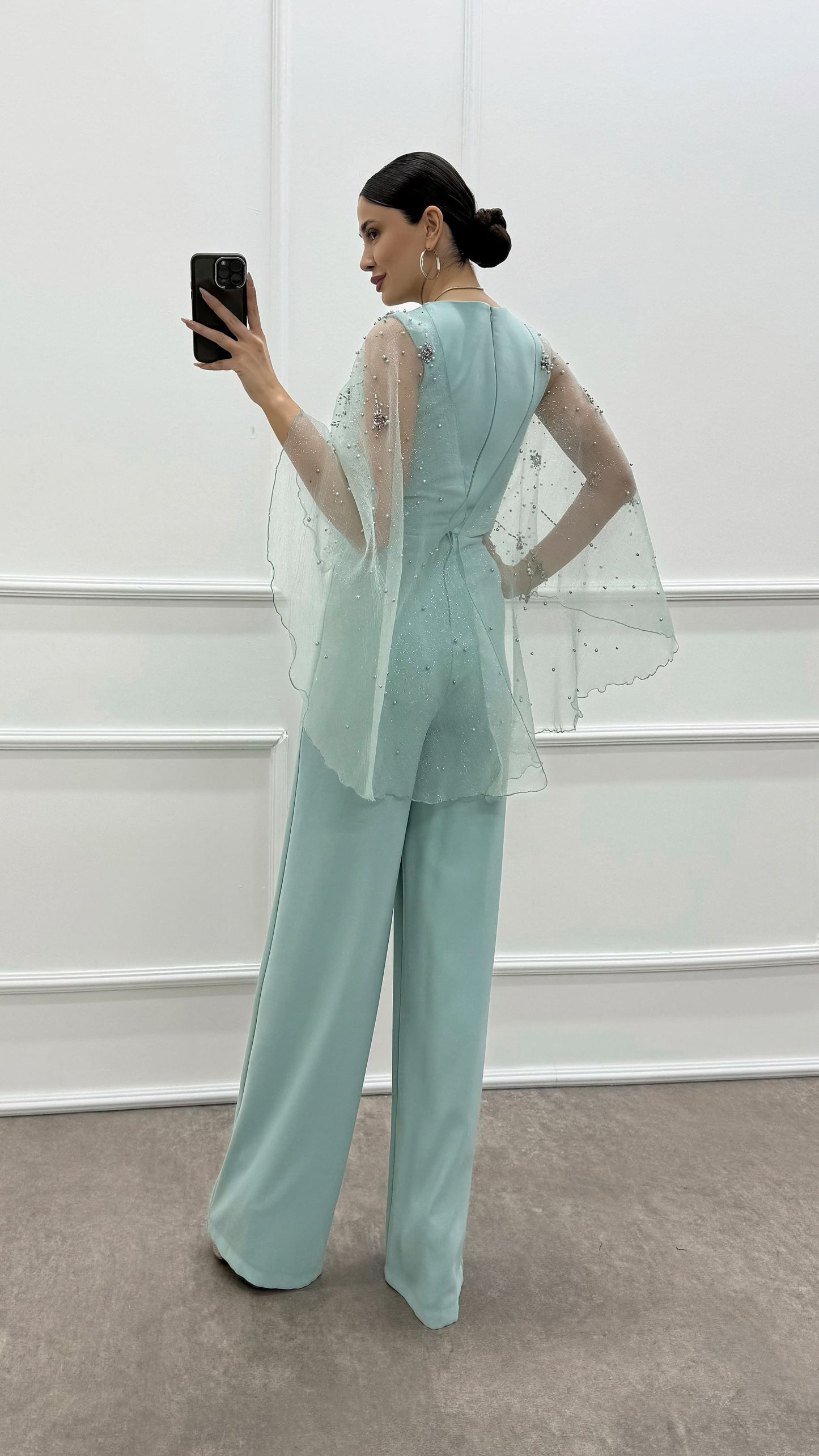 Cape Embroidered Design Jumpsuit