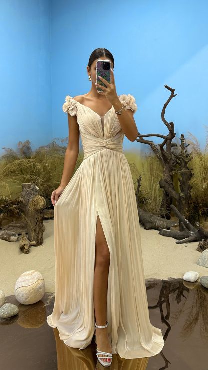 V-Neck Draped Design Dress