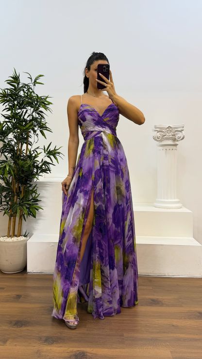 Rope Strap Transparent Detailed Evening Dress