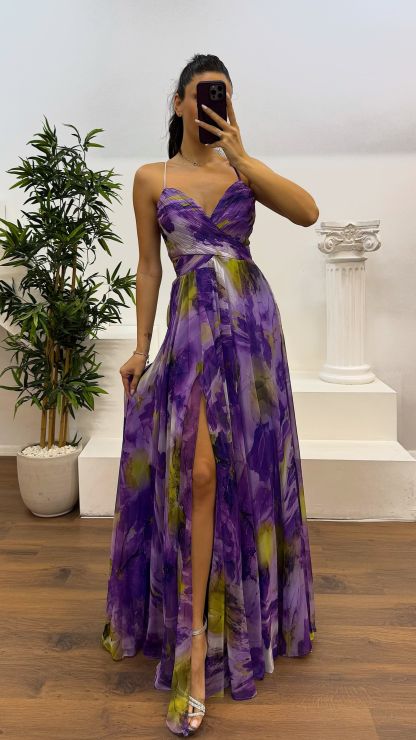 Rope Strap Transparent Detailed Evening Dress