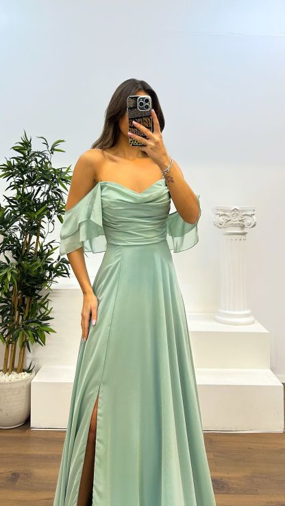  Chest Draped Chiffon Evening Dress