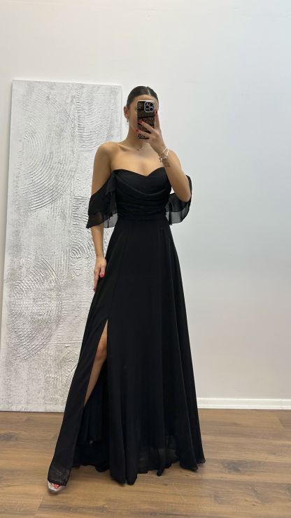  Chest Draped Chiffon Evening Dress