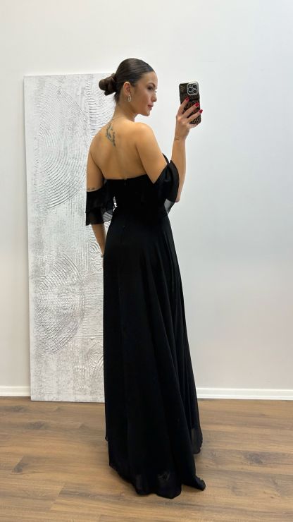  Chest Draped Chiffon Evening Dress