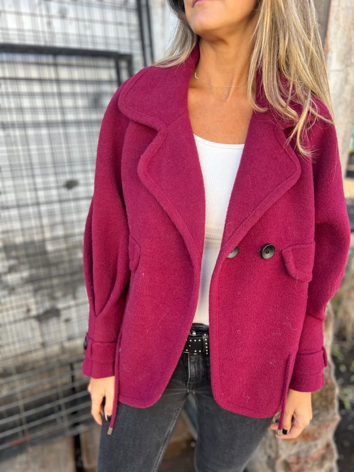 Double - Breasted Wool Coat