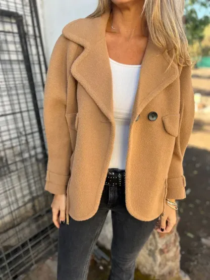 Double - Breasted Wool Coat