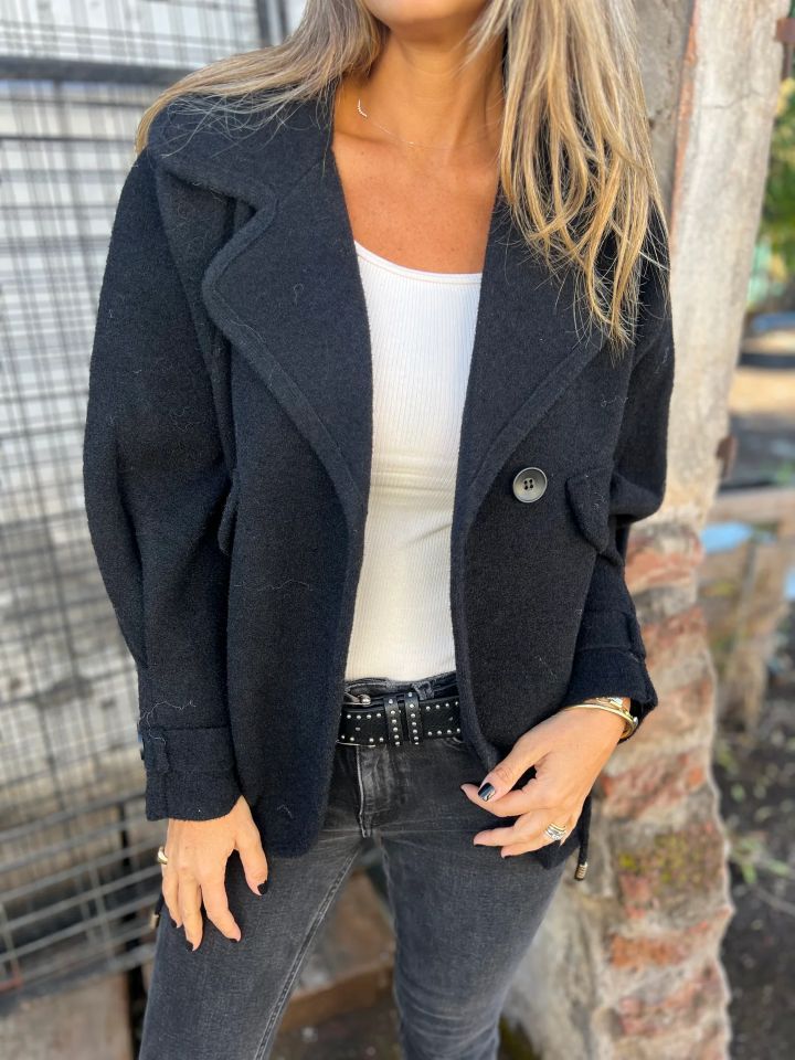 Double - Breasted Wool Coat