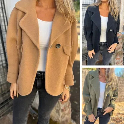 Double - Breasted Wool Coat