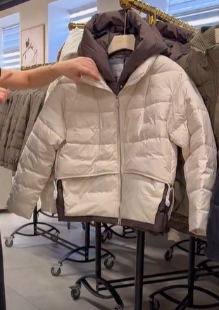 Two - Tone Short Puffer Jacket