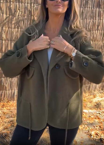 Double - Breasted Wool Coat