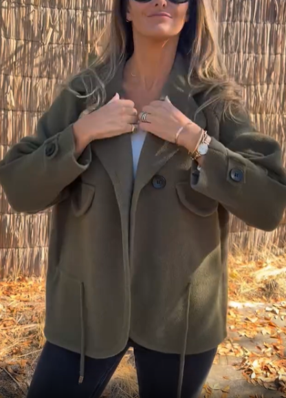 Double - Breasted Wool Coat