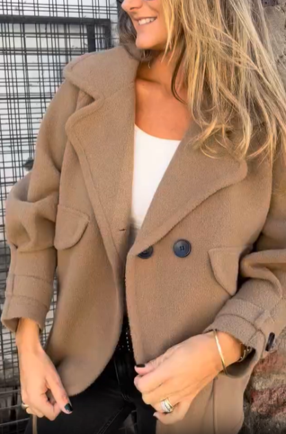 Double - Breasted Wool Coat