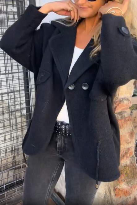 Double - Breasted Wool Coat