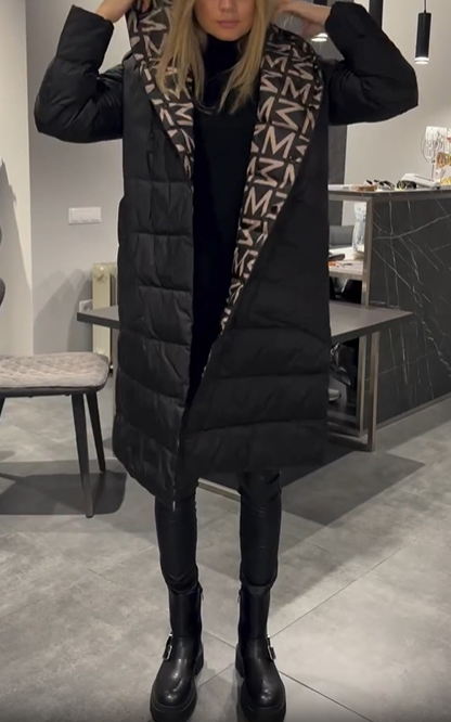Black reversible down jacket