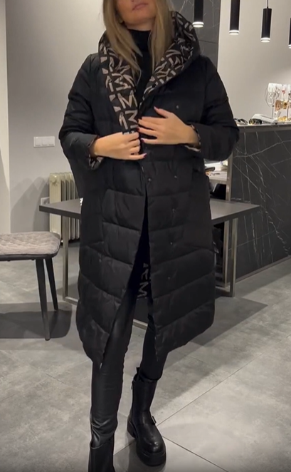 Black reversible down jacket