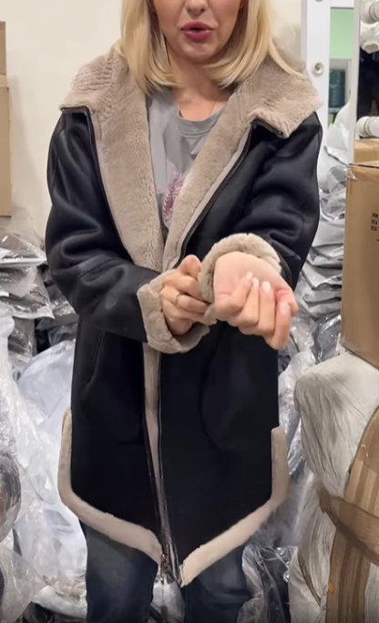 Black Reversible Shearling - Style Coat