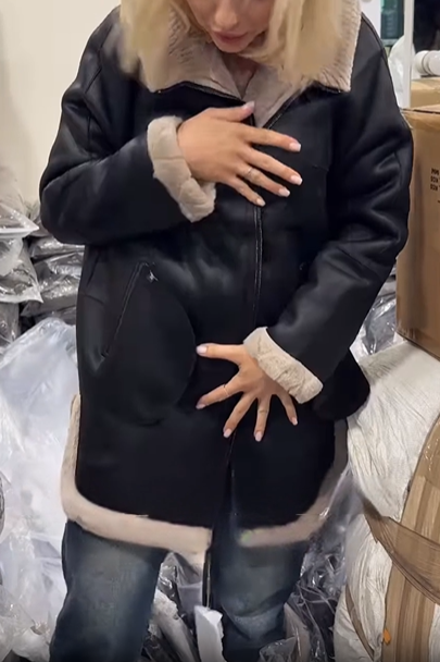 Black Reversible Shearling - Style Coat