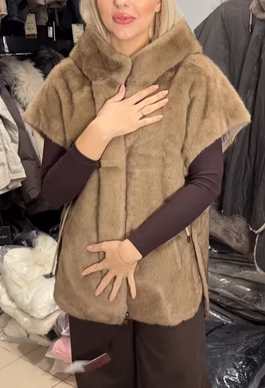 Reversible Faux Fur and Nylon Vest