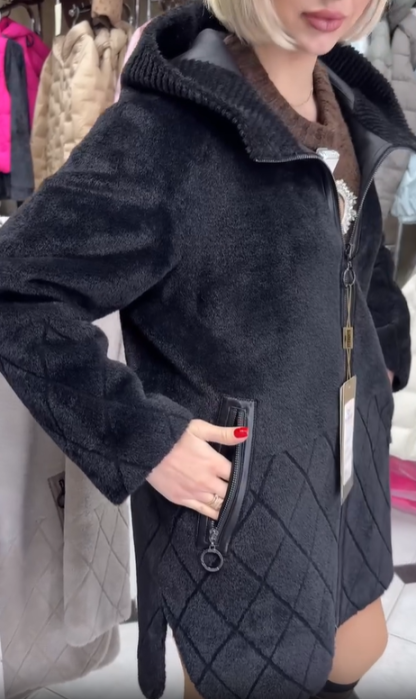 Black Reversible Shearling - Style Coat