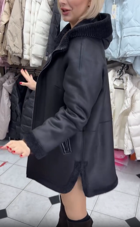 Black Reversible Shearling - Style Coat