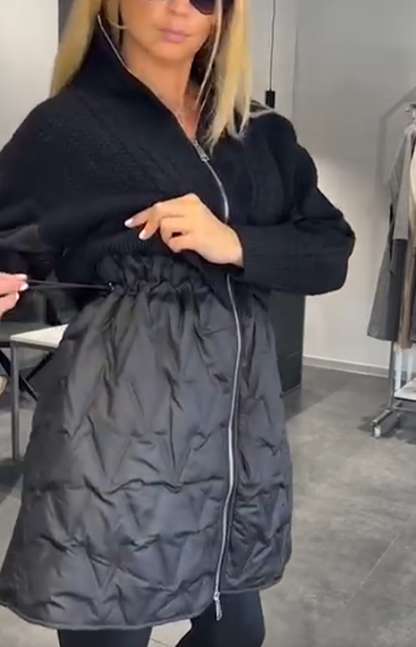 Mid-length Wool Cotton-padded Jacket