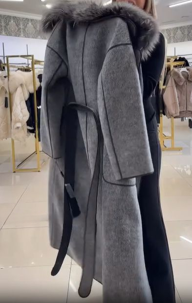 Wool - Blend Coat with Removable Fur Collar