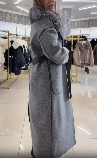 Wool - Blend Coat with Removable Fur Collar