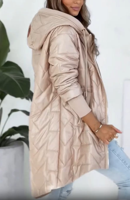 Quilted Puffer Jacket with Drawstring Hood