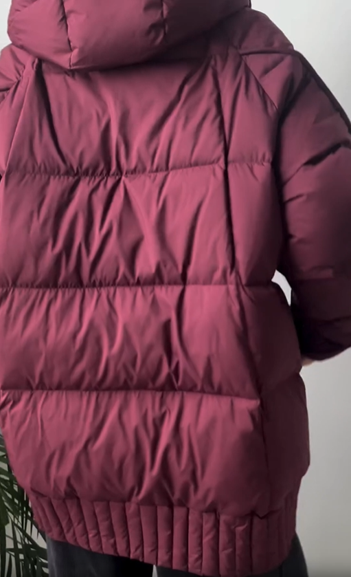 Hooded Snap-Button Down Jacket