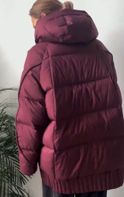 Hooded Snap-Button Down Jacket