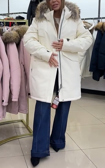 Hooded Parka with Faux Fur Trim