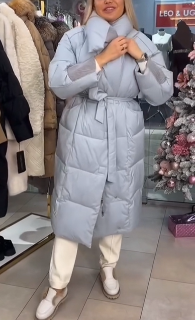Longline Belted Puffer Coat