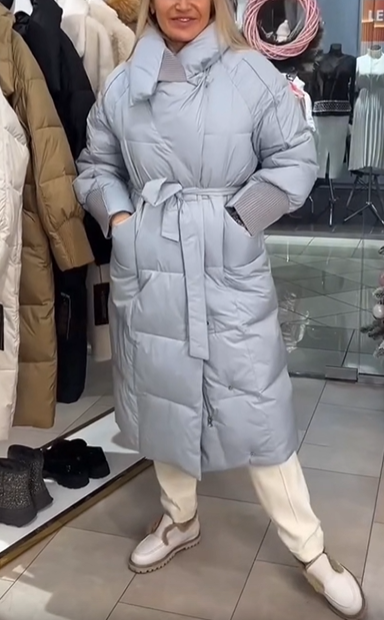 Longline Belted Puffer Coat