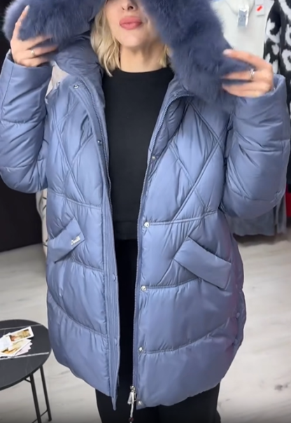 Hooded Diamond-Quilted Puffer Coat