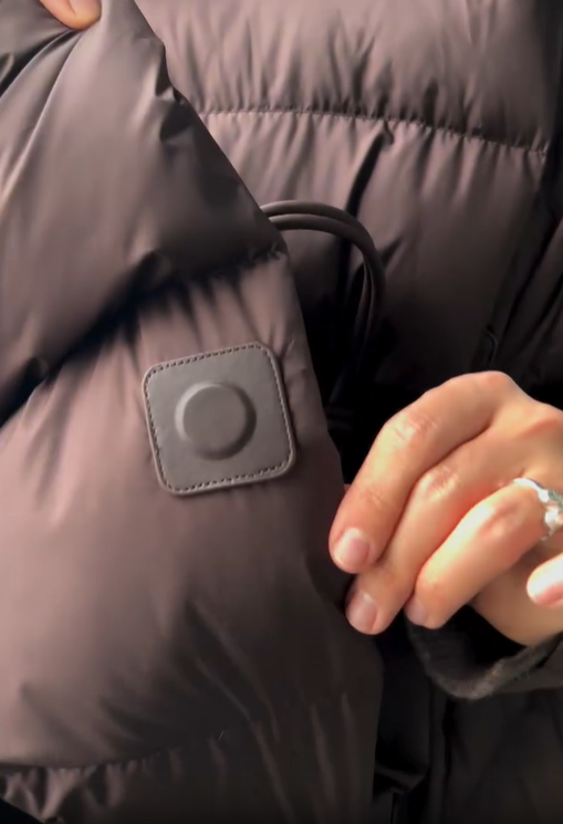 Longline Hooded Puffer Coat with Magnetic Closures & Drawstring Waist