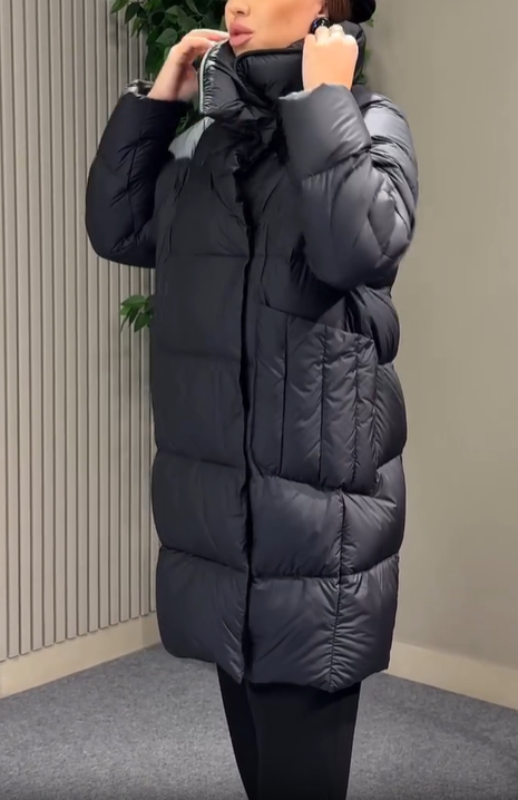 Magnetic Snap Mid-Length Puffer Jacket