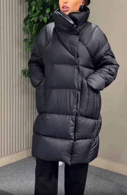Magnetic Snap Mid-Length Puffer Jacket