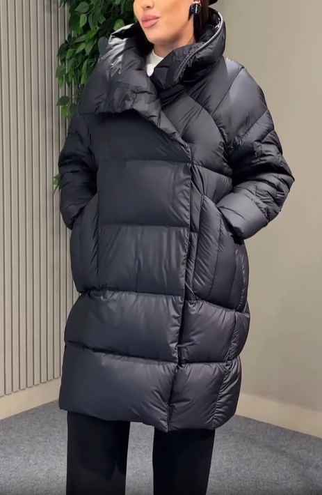 Magnetic Snap Mid-Length Puffer Jacket