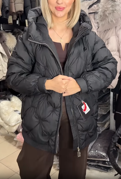 Star-Quilted Hooded Puffer Jacket