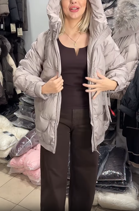 Star-Quilted Hooded Puffer Jacket