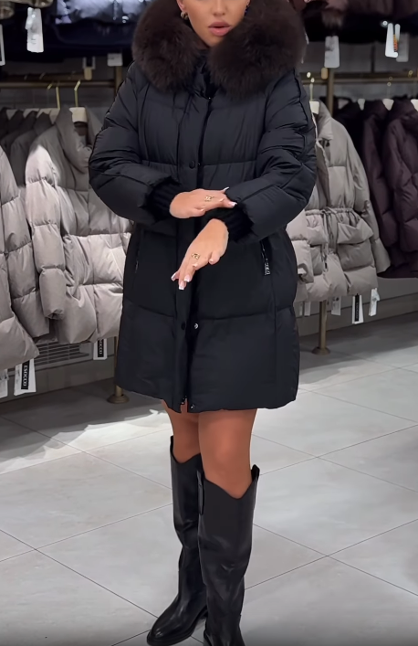 Faux Fur-Trimmed Hooded Puffer Coat
